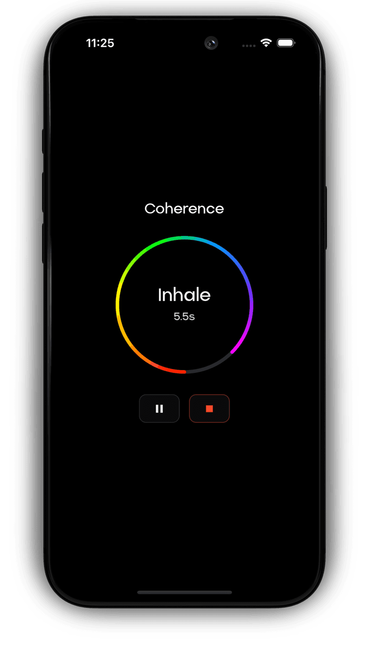 Coherence app breathing session screen